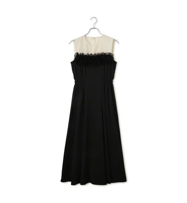 VIS「【VIS DRESS】チュールフラワードッキングワンピース」|ワンピース|