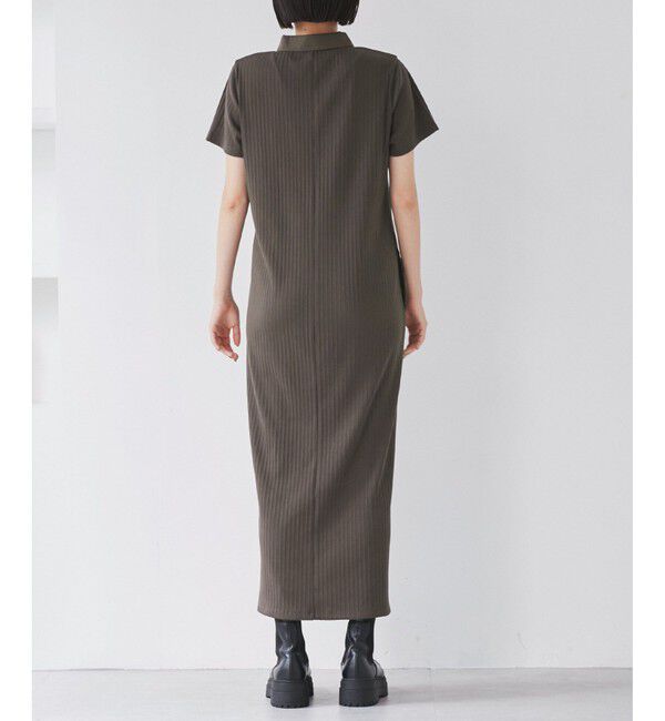 VIS「ポロ衿ランダムリブワンピース」|ワンピース|