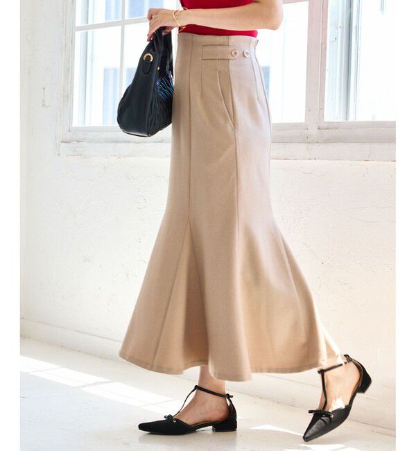 VIS「【美easy】ウーリッシュマーメイドスカート【セットアップ対応/洗える】」|スカート|ベージュ(27)
