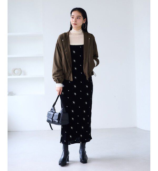 VIS「【WEB限定】バックフリルライトフードブルゾン」|ブルゾン・スタジャン|