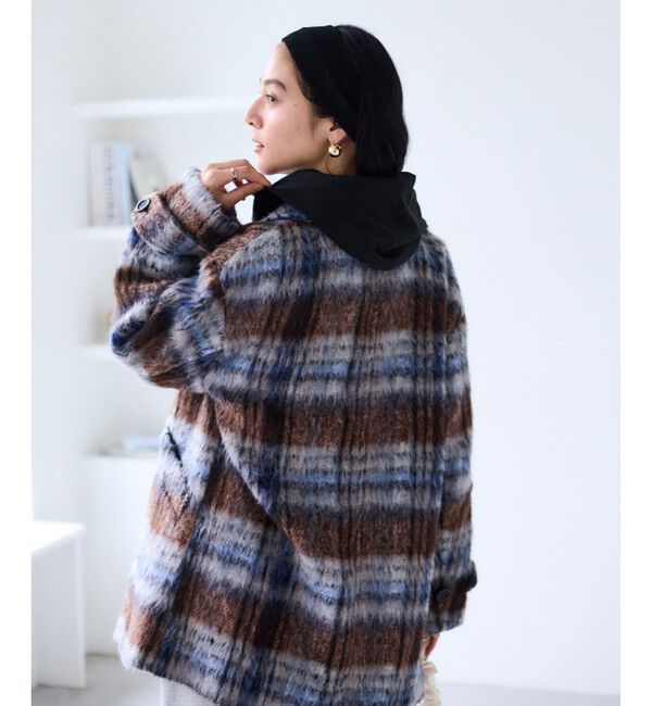 VIS「【WEB限定】バックフリルライトフードブルゾン」|ブルゾン・スタジャン|