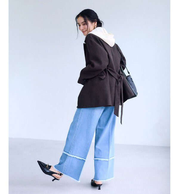 VIS「【WEB限定】バックフリルライトフードブルゾン」|ブルゾン・スタジャン|