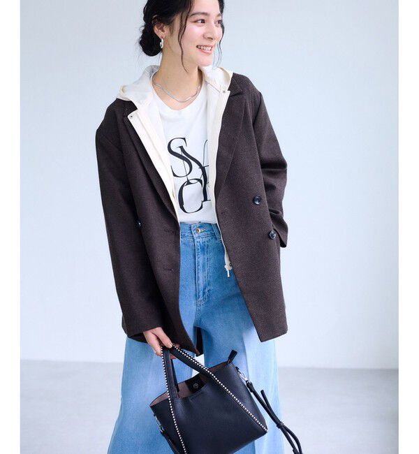 VIS「【WEB限定】バックフリルライトフードブルゾン」|ブルゾン・スタジャン|