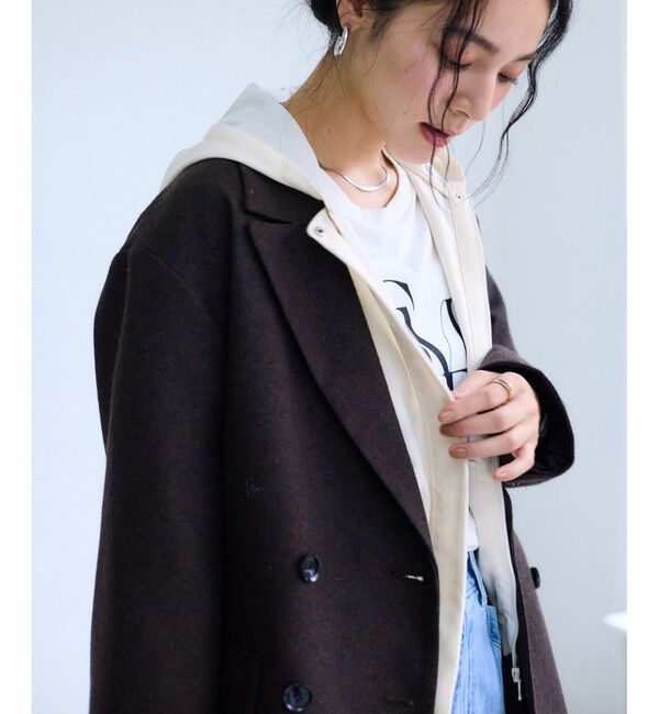 VIS「【WEB限定】バックフリルライトフードブルゾン」|ブルゾン・スタジャン|