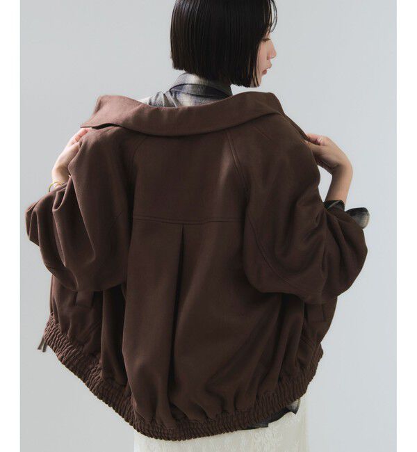 VIS「合皮＆スエードライクジップアップブルゾン」|ブルゾン・スタジャン|