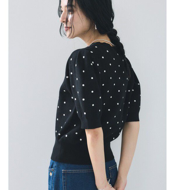 VIS「ドットジャガードニット」|ニット・セーター|