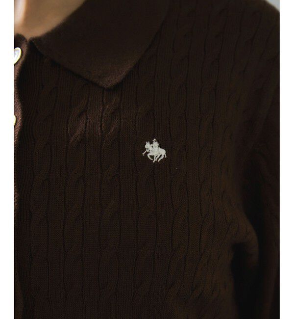 VIS「【POLO BCS】VIS別注ミニケーブルポロ襟ニットカーディガン」|カーディガン|