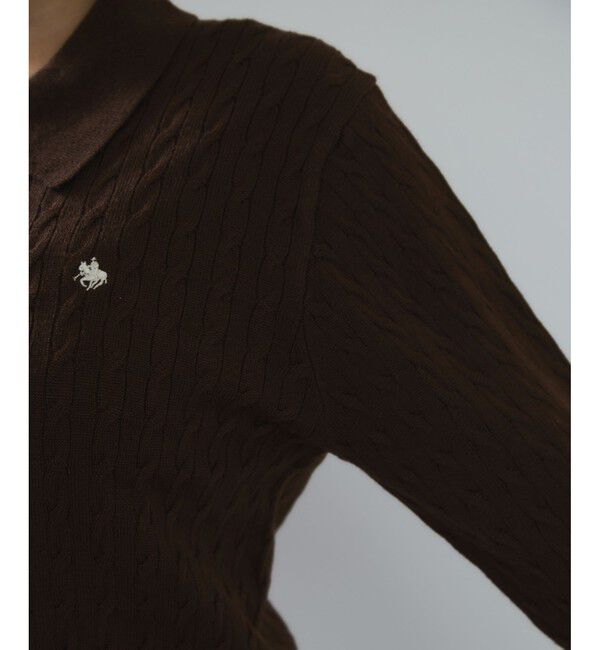 VIS「【POLO BCS】VIS別注ミニケーブルポロ襟ニットカーディガン」|カーディガン|
