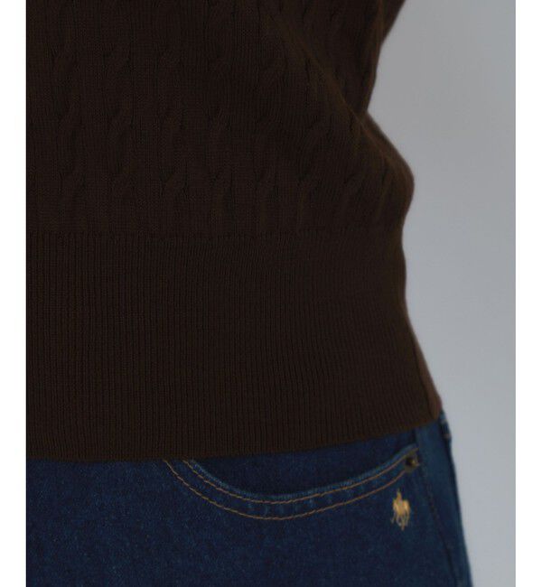 VIS「【POLO BCS】VIS別注ミニケーブルポロ襟ニットカーディガン」|カーディガン|