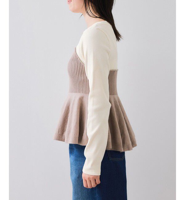 VIS「ペプラムニットドッキングプルオーバー」|ニット・セーター|
