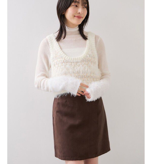 VIS「フェザーツイードニットビスチェ/2WAY」|ベスト・ジレ|