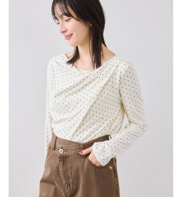 VIS「ドレープオフショルロンT/一部WEB限定カラー・イージーケア」|Tシャツ・カットソー|