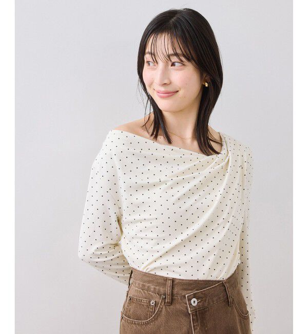 VIS「ドレープオフショルロンT/一部WEB限定カラー・イージーケア」|Tシャツ・カットソー|