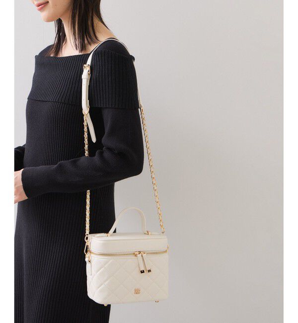 VIS「ファーハンドルキルティング＆ツイードバニティバッグ/2WAY」|ハンドバッグ|