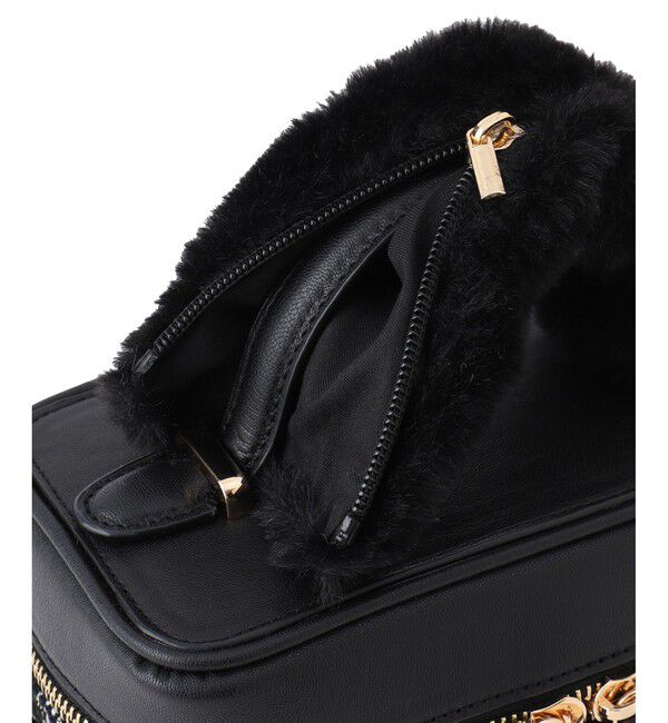 VIS「ファーハンドルキルティング＆ツイードバニティバッグ/2WAY」|ハンドバッグ|