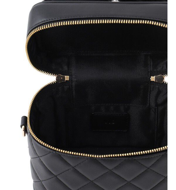 VIS「ファーハンドルキルティング＆ツイードバニティバッグ/2WAY」|ハンドバッグ|