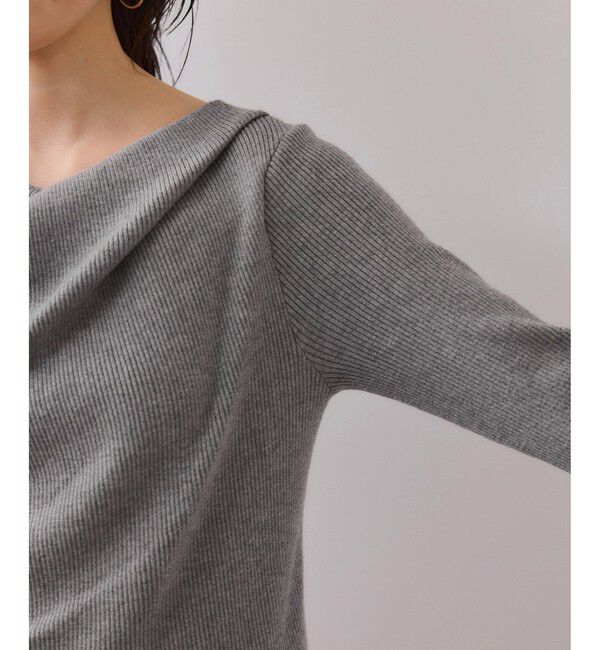 VIS「【美得】もちもちドレープリブニットトップス/イージーケア」|ニット・セーター|