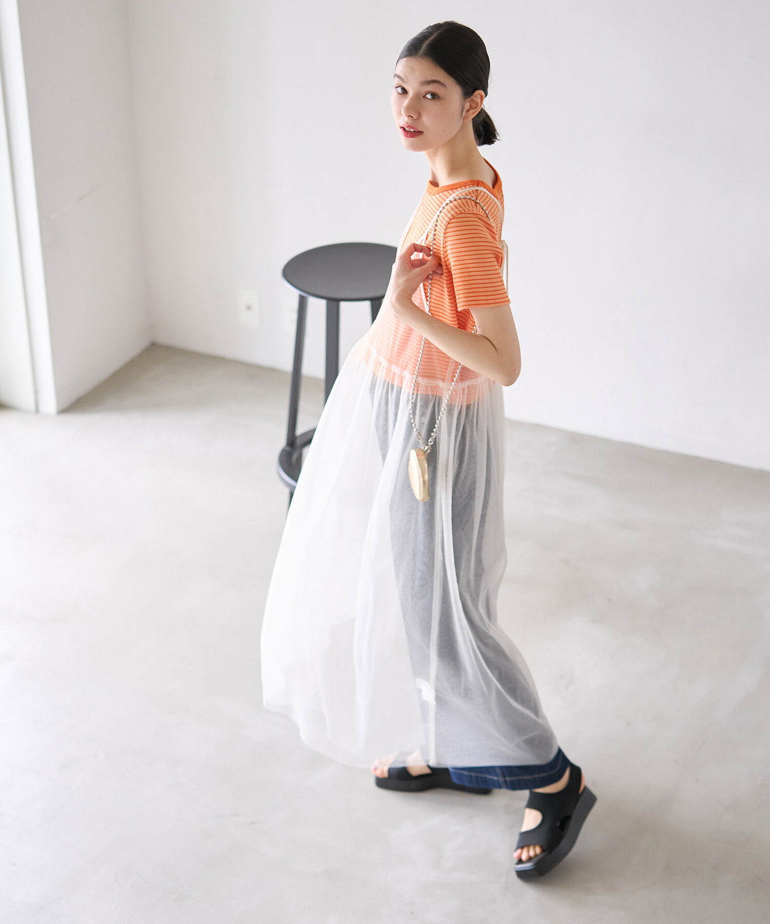 ROPE' PICNIC R「バックリボンチュールキャミワンピース」|ワンピース|