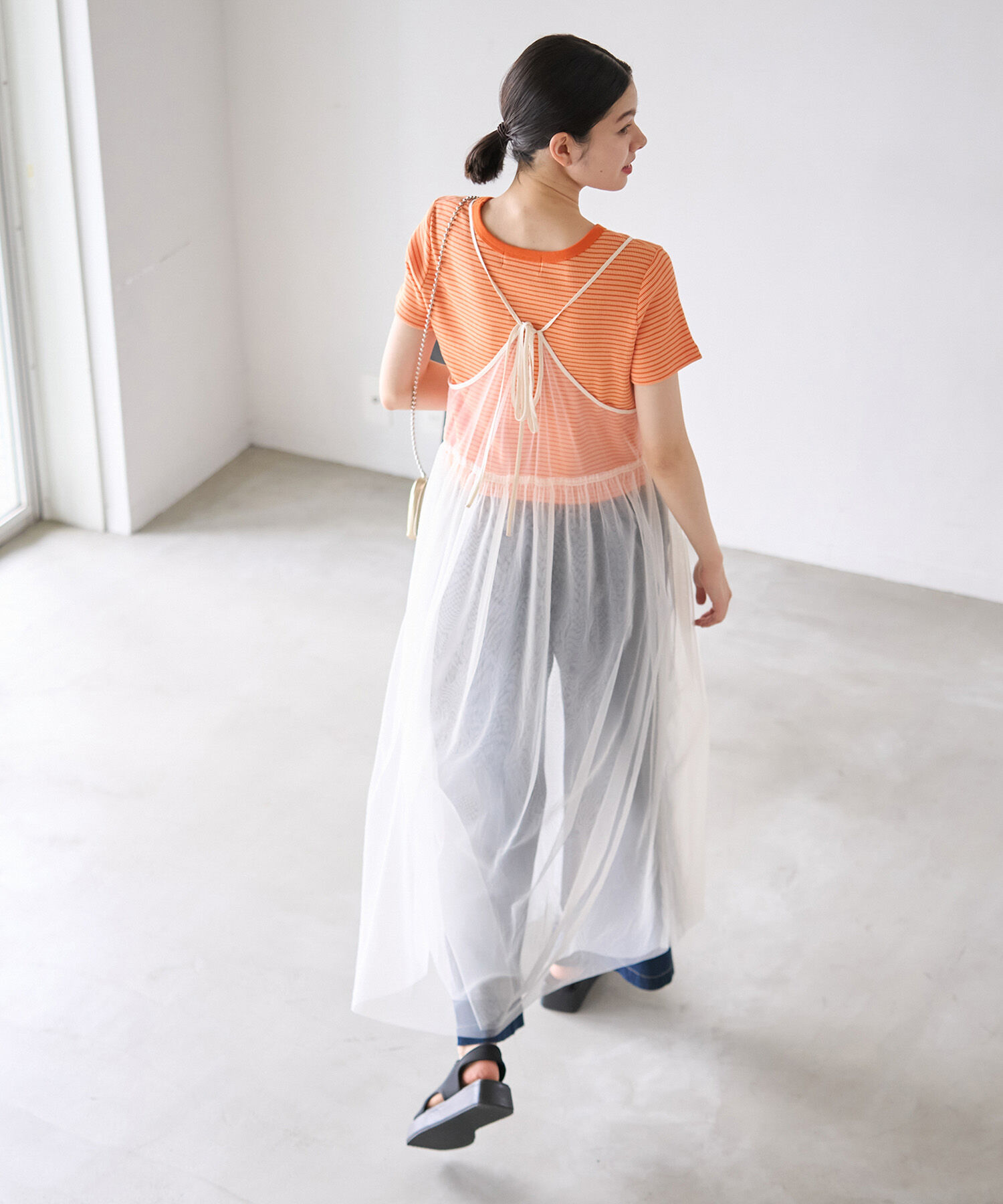 ROPE' PICNIC R「バックリボンチュールキャミワンピース」|ワンピース|