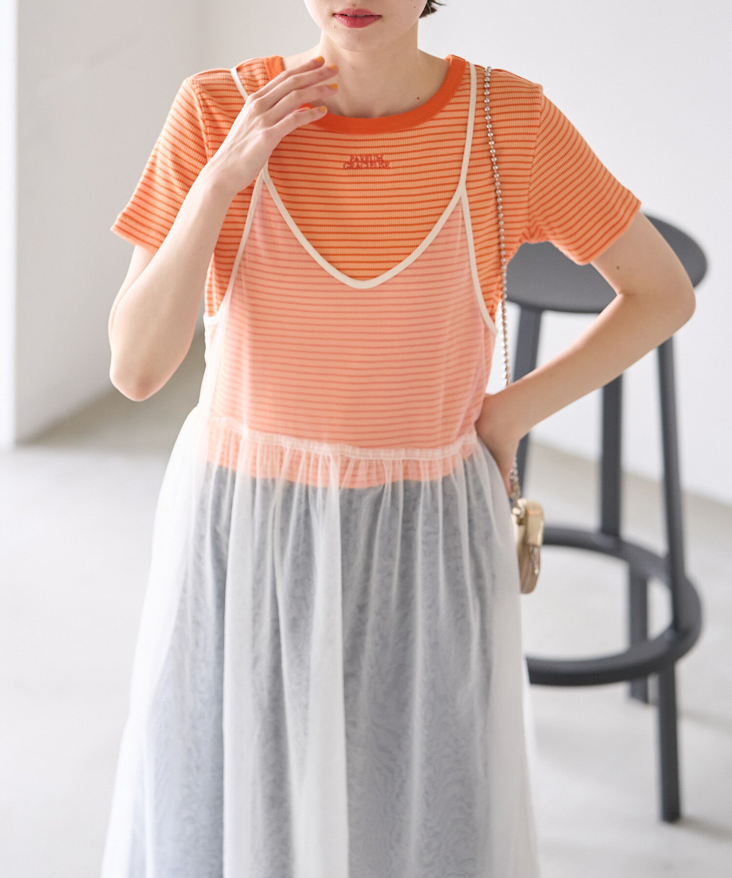 ROPE' PICNIC R「バックリボンチュールキャミワンピース」|ワンピース|