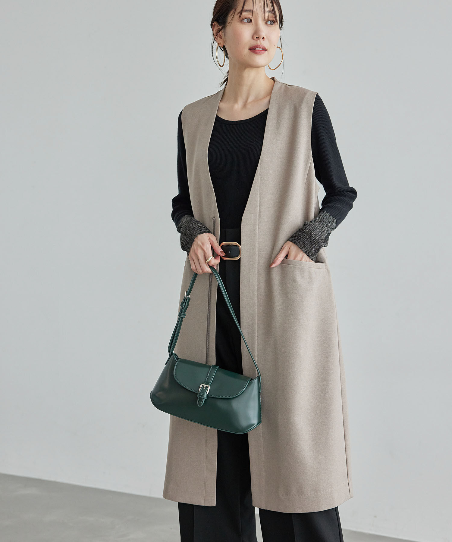 Rope&rsquo;Picnic「スリーブレスロングジレ/セットアップ対応・リンクコーデ」|ベスト・ジレ|