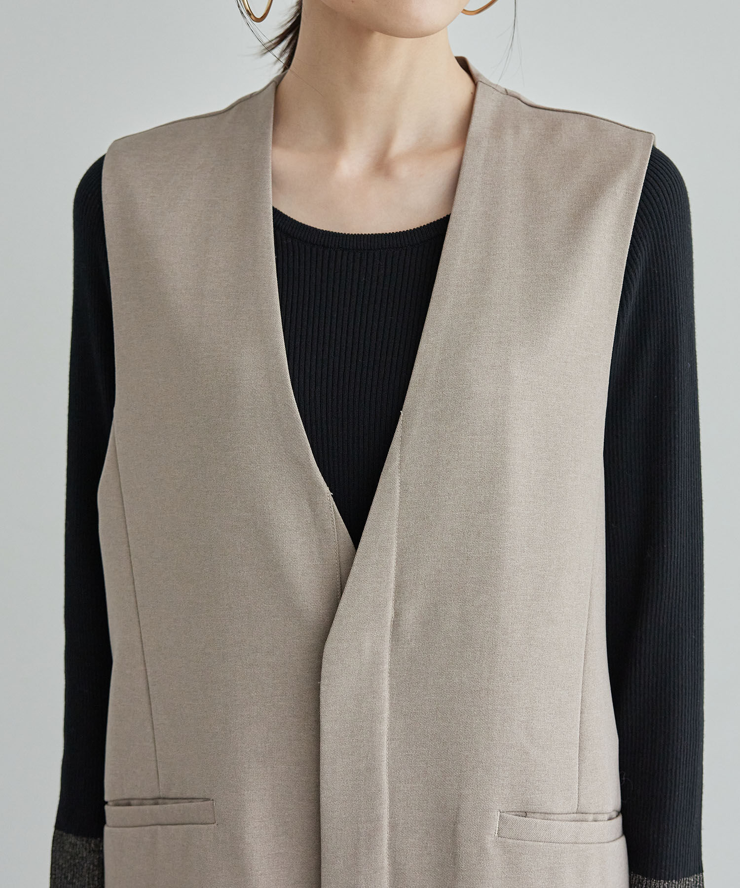 Rope&rsquo;Picnic「スリーブレスロングジレ/セットアップ対応・リンクコーデ」|ベスト・ジレ|