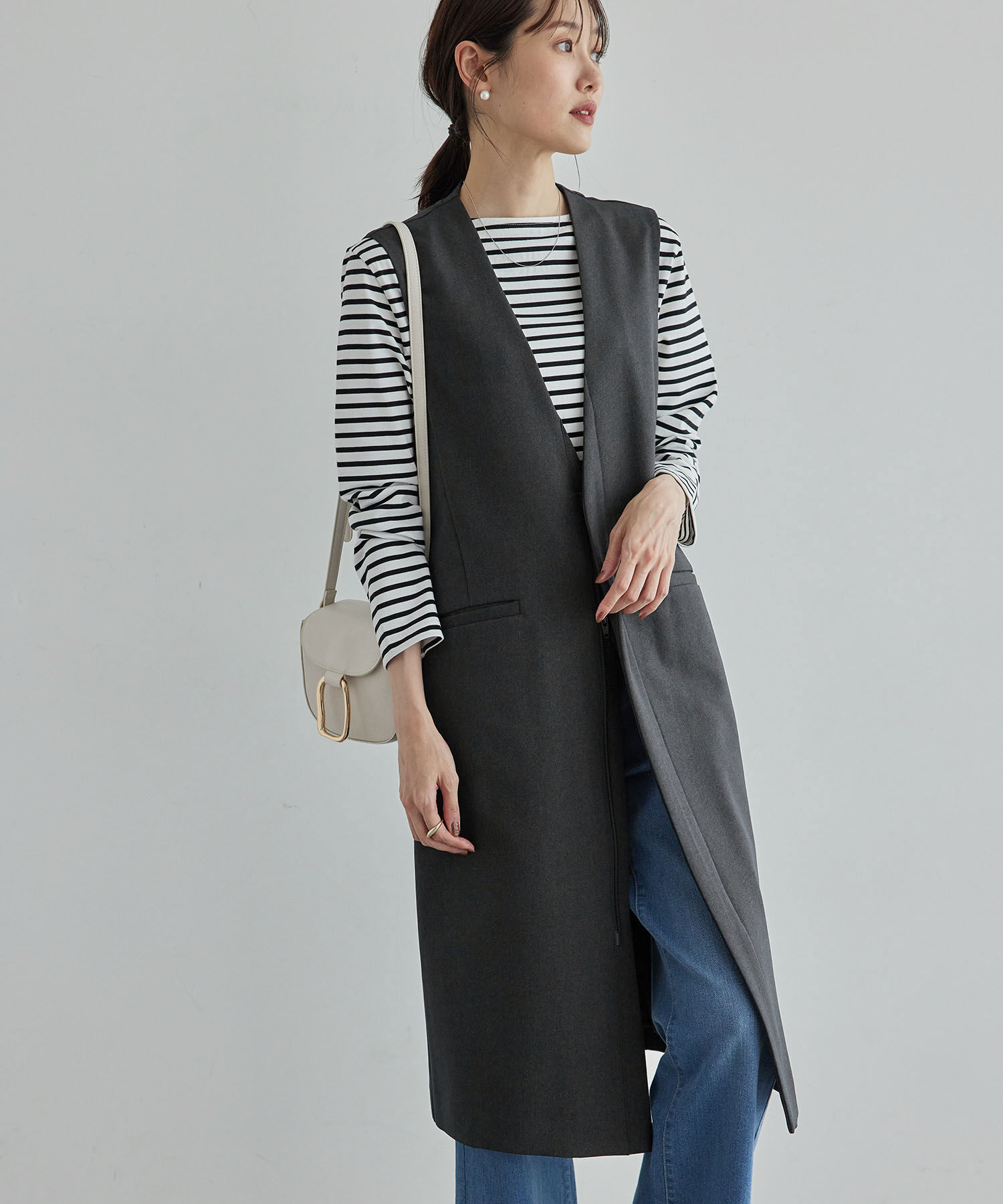 Rope&rsquo;Picnic「スリーブレスロングジレ/セットアップ対応・リンクコーデ」|ベスト・ジレ|