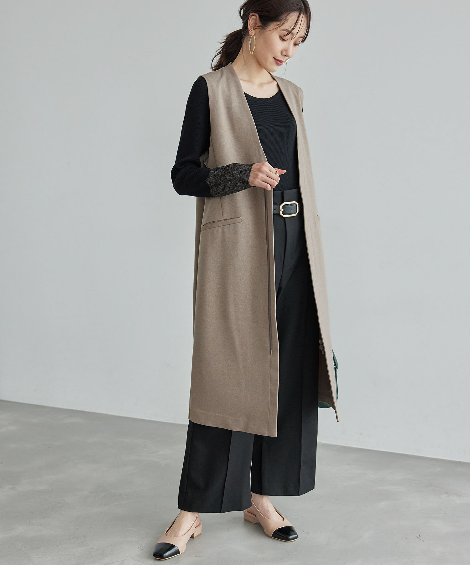 Rope&rsquo;Picnic「スリーブレスロングジレ/セットアップ対応・リンクコーデ」|ベスト・ジレ|