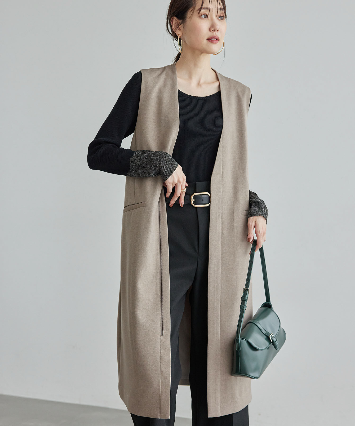 Rope&rsquo;Picnic「スリーブレスロングジレ/セットアップ対応・リンクコーデ」|ベスト・ジレ|