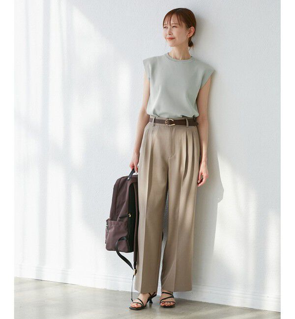 Rope&rsquo;Picnic「【UVカット・接触冷感・イージーケア】八方映えニット ゼロスリーブニットプルオーバー」|ニット・セーター|