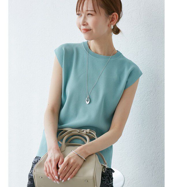 Rope&rsquo;Picnic「【UVカット・接触冷感・イージーケア】八方映えニット ゼロスリーブニットプルオーバー」|ニット・セーター|