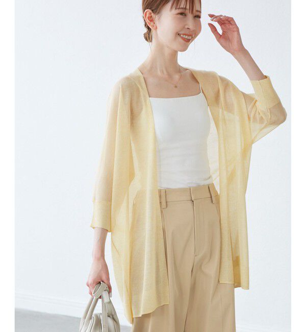 Rope&rsquo;Picnic「【新色追加】LEVITAシアーニットリラックスカーディガン」|カーディガン|