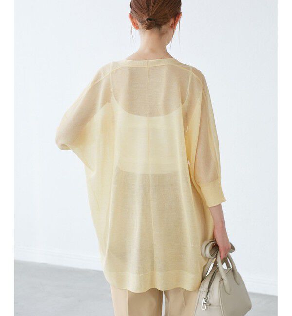 Rope&rsquo;Picnic「【新色追加】LEVITAシアーニットリラックスカーディガン」|カーディガン|