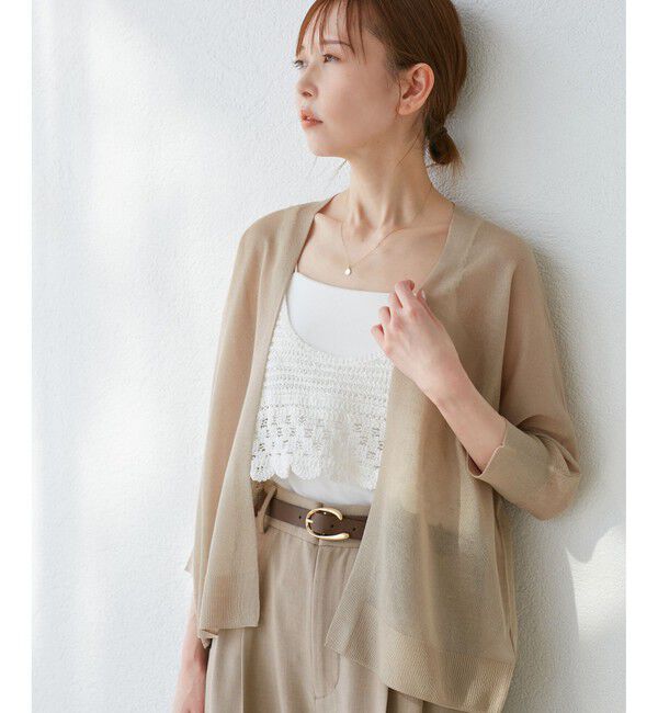 Rope&rsquo;Picnic「【新色追加】LEVITAシアーニットリラックスカーディガン」|カーディガン|