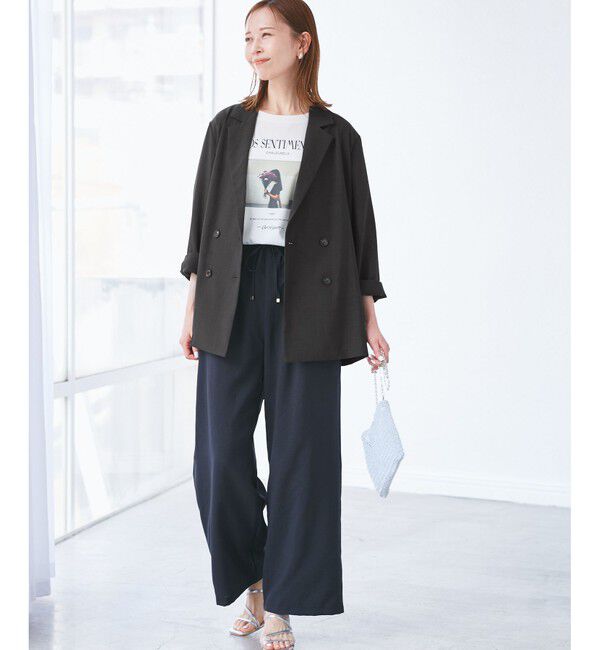 Rope&rsquo;Picnic「【接触冷感・UVカット・速乾】【リネンライク・シリーズ】シアーテーラードジャケット/セットアップ対応」|テーラードジャケット|