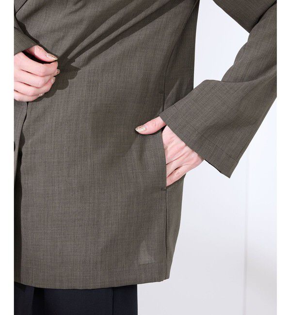 Rope&rsquo;Picnic「【接触冷感・UVカット・速乾】【リネンライク・シリーズ】シアーテーラードジャケット/セットアップ対応」|テーラードジャケット|