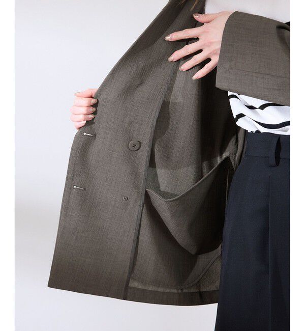 Rope&rsquo;Picnic「【接触冷感・UVカット・速乾】【リネンライク・シリーズ】シアーテーラードジャケット/セットアップ対応」|テーラードジャケット|