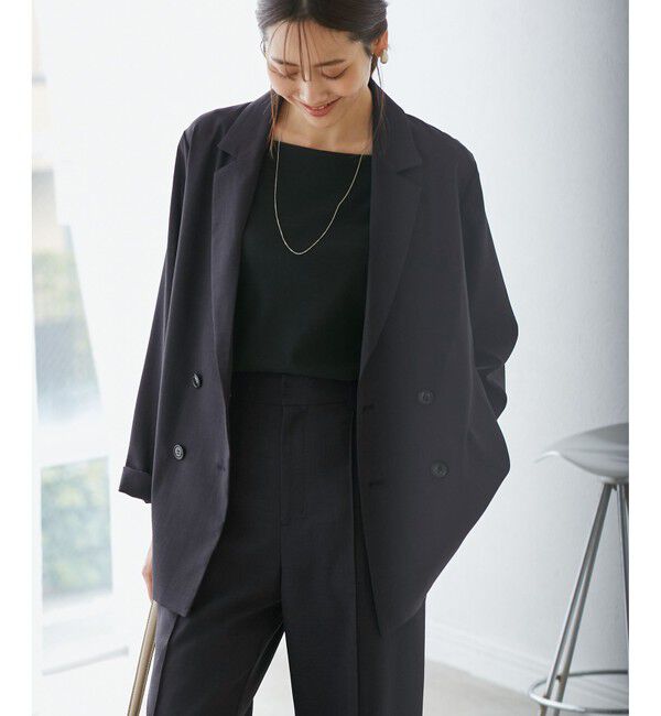 Rope&rsquo;Picnic「【接触冷感・UVカット・速乾】【リネンライク・シリーズ】シアーテーラードジャケット/セットアップ対応」|テーラードジャケット|