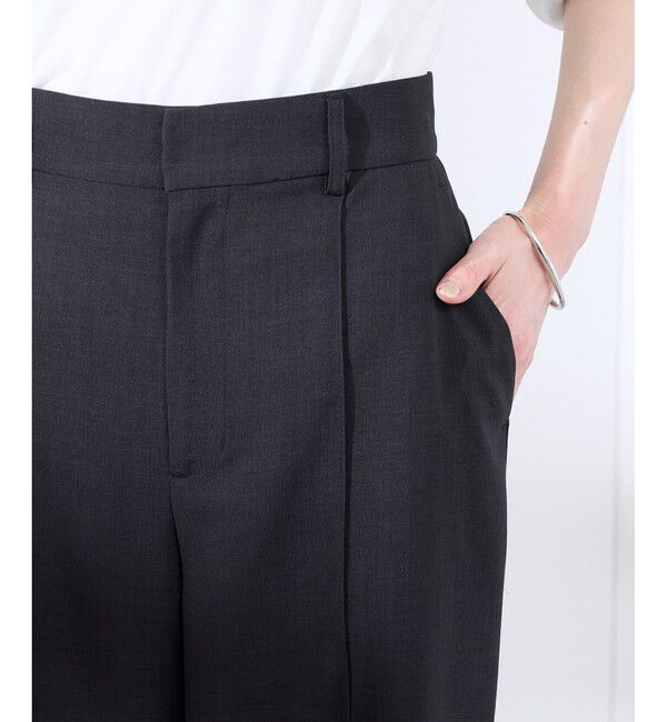 Rope&rsquo;Picnic「【UVカット・速乾】【リネンライク・シリーズ】ピンタックワイドスラックスパンツ/セットアップ対応」|チノ|