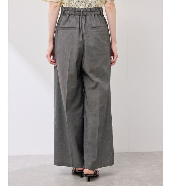 Rope&rsquo;Picnic「テンセルシャンブレータックワイドスラックス/通勤対応」|チノ|