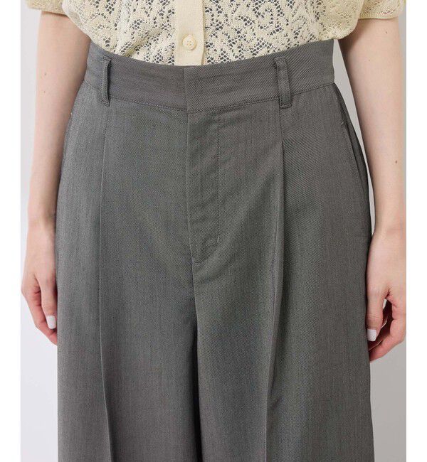Rope&rsquo;Picnic「テンセルシャンブレータックワイドスラックス/通勤対応」|チノ|