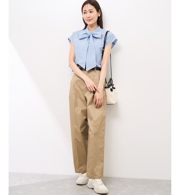 Rope&rsquo;Picnic「【防シワ】リボンフレンチスリーブシャツ」|シャツ・ブラウス|