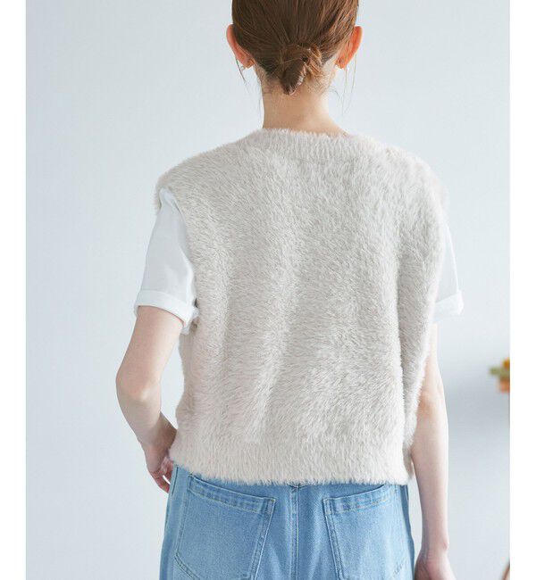 Rope&rsquo;Picnic「ショートフェザーニットベスト」|ベスト・ジレ|