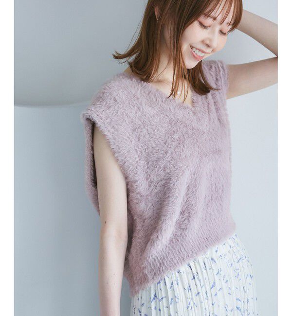 Rope&rsquo;Picnic「ショートフェザーニットベスト」|ベスト・ジレ|
