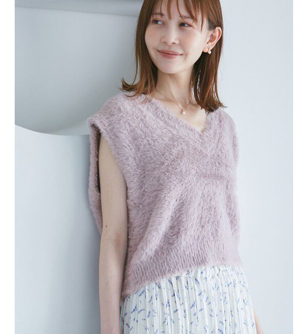 Rope&rsquo;Picnic「ショートフェザーニットベスト」|ベスト・ジレ|
