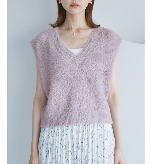 Rope&rsquo;Picnic「ショートフェザーニットベスト」|ベスト・ジレ|