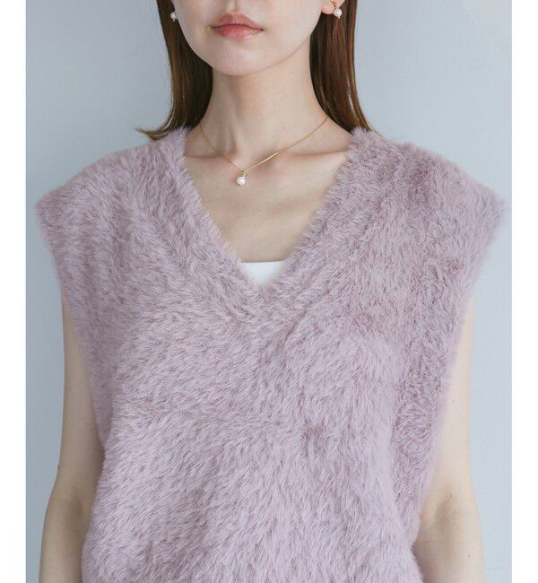 Rope&rsquo;Picnic「ショートフェザーニットベスト」|ベスト・ジレ|