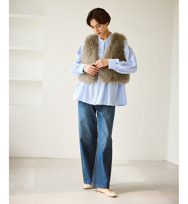 Rope&rsquo;Picnic「【UVケア・防シワ】羽織れるピンタックデザインペプラムシャツ」|シャツ・ブラウス|