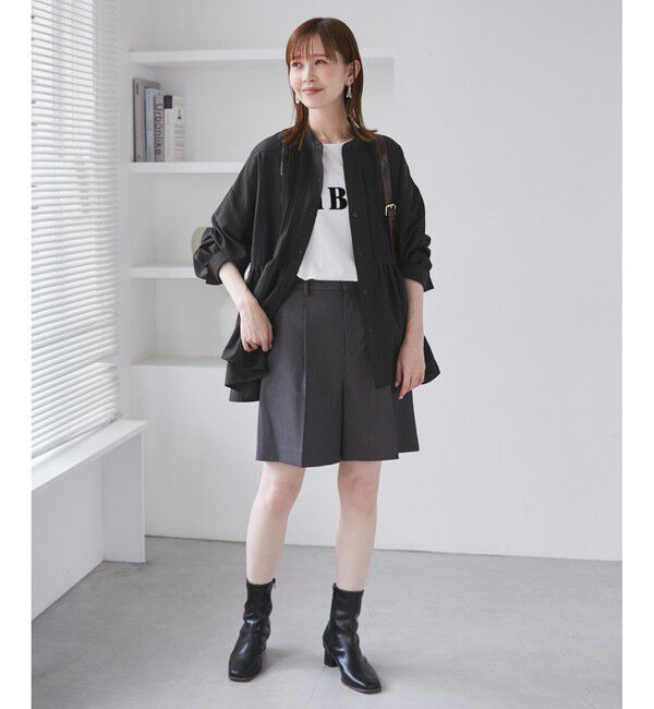 Rope&rsquo;Picnic「【UVケア・防シワ】羽織れるピンタックデザインペプラムシャツ」|シャツ・ブラウス|