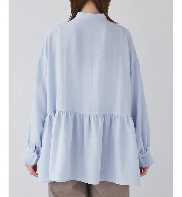 Rope&rsquo;Picnic「【UVケア・防シワ】羽織れるピンタックデザインペプラムシャツ」|シャツ・ブラウス|